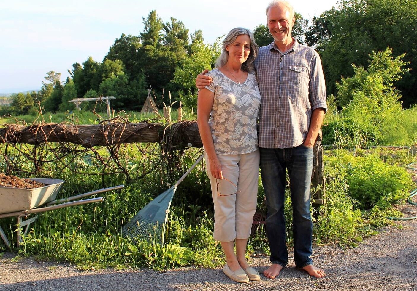 Tony and Linda in the Headwaters Farm garden Tony and Linda in the Headwaters Farm garden